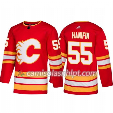 Camisola Calgary Flames Noah Hanifin 55 Adidas 2018-2019 Alternate Authentic - Homem